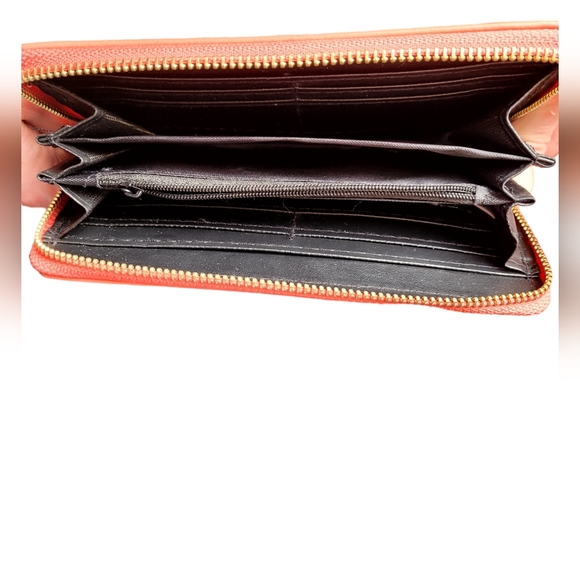 salmon pink women's wristlet - Picture 2 of 2